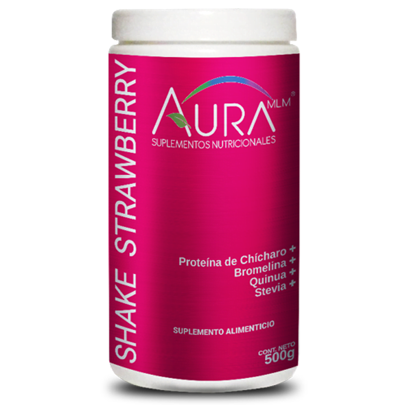 Shake Strawberry. Proteína de Chícharo, Quinua, L- Carnitina, L – Lisina, Bromelina, Colina. 500 gr.